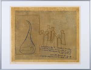 Jan Montyn - Ets, Mystiek - Ingelijst verkocht voor € 80!