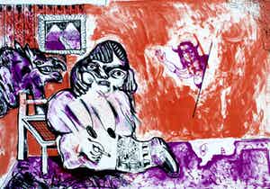 Lucebert - Litho: Faust en Gretchen - 1973 verkocht voor € 225!