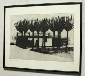 Uto Hogerzeil - Ingelijste ets en aquatint , Amstelpark, Amsterdam – 1981 – Lijst, 41 x 51 cm. kopen? Bied vanaf 60!