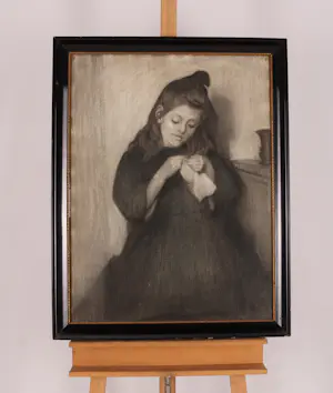 Nicolaas Pieneman - Portret van een meisje met handwerk kopen? Bied vanaf 250!