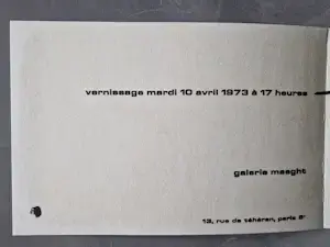 Joan Miro - De originele 1973 uitnodiging + kleuren litho Galerie Maeght "Sobreteixims" kopen? Bied vanaf 68!