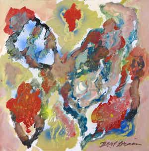 Bert Braam - Acryl op doek, Zonder titel verkocht voor € 50!