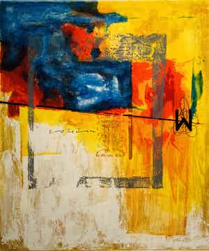 Piotr Konkel - zonder titel met lijst (GJ-2) verkocht voor € 75!