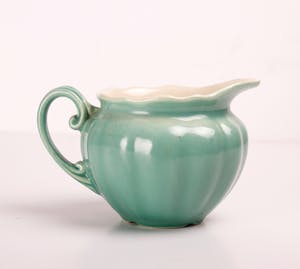 Plateelbakkerij Zuid-Holland - Groen art deco servies met floraal decor en oramentatie 1930's kopen? Bied vanaf 19!