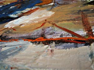 Niet of onleesbaar gesigneerd - Collectie Aat Veldhoen - Olieverf e.a. - (zelf) portret met grote mond - kopen? Bied vanaf 1!