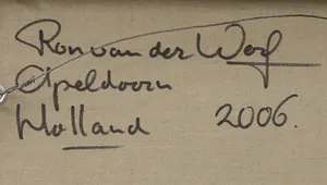 Ron van der Werf - Acryl en collage op doek, Tegengesteld kopen? Bied vanaf 1!