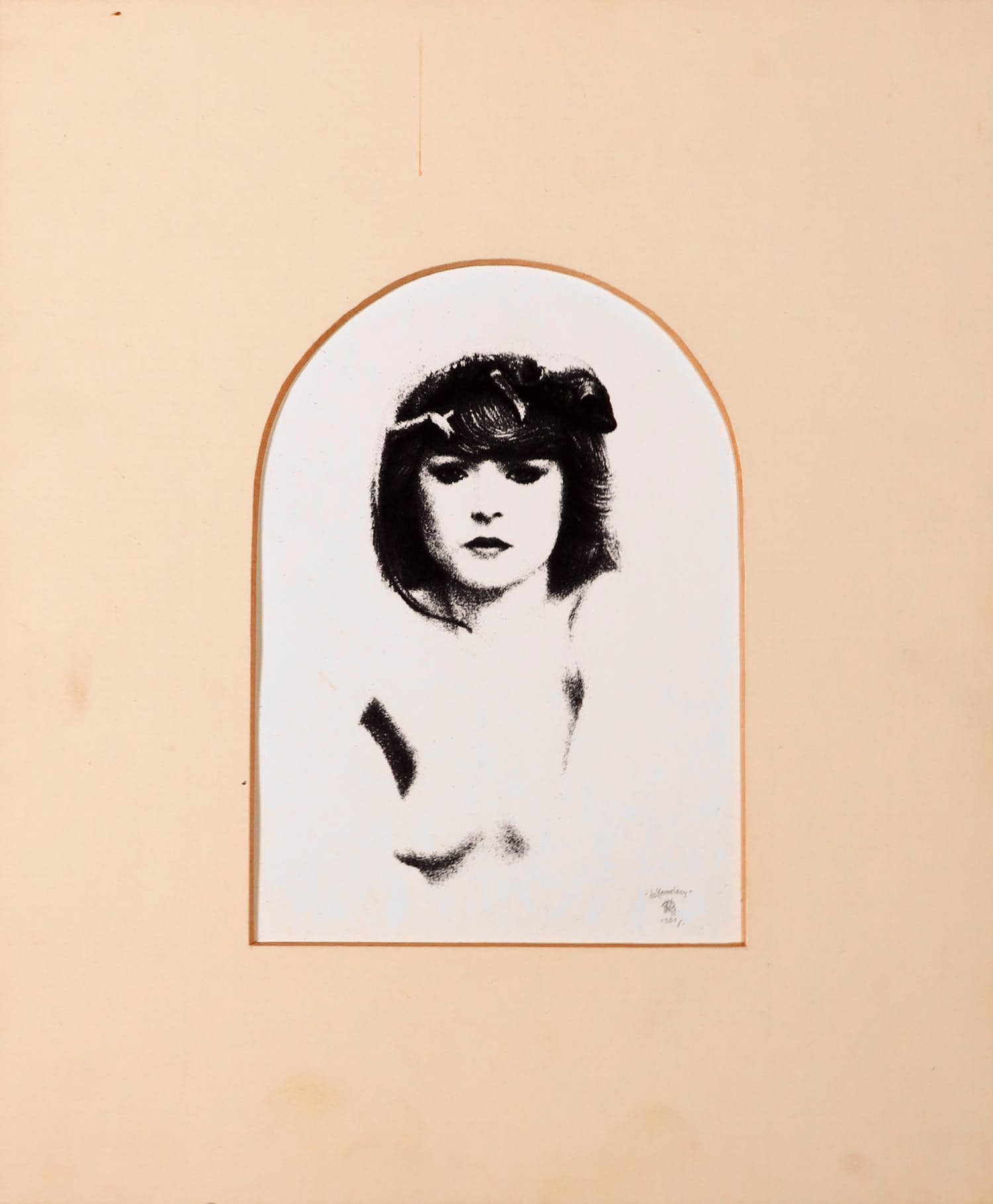 Herman van Rossum - Zeefdruk, Vrouwenportret verkocht voor € 1!