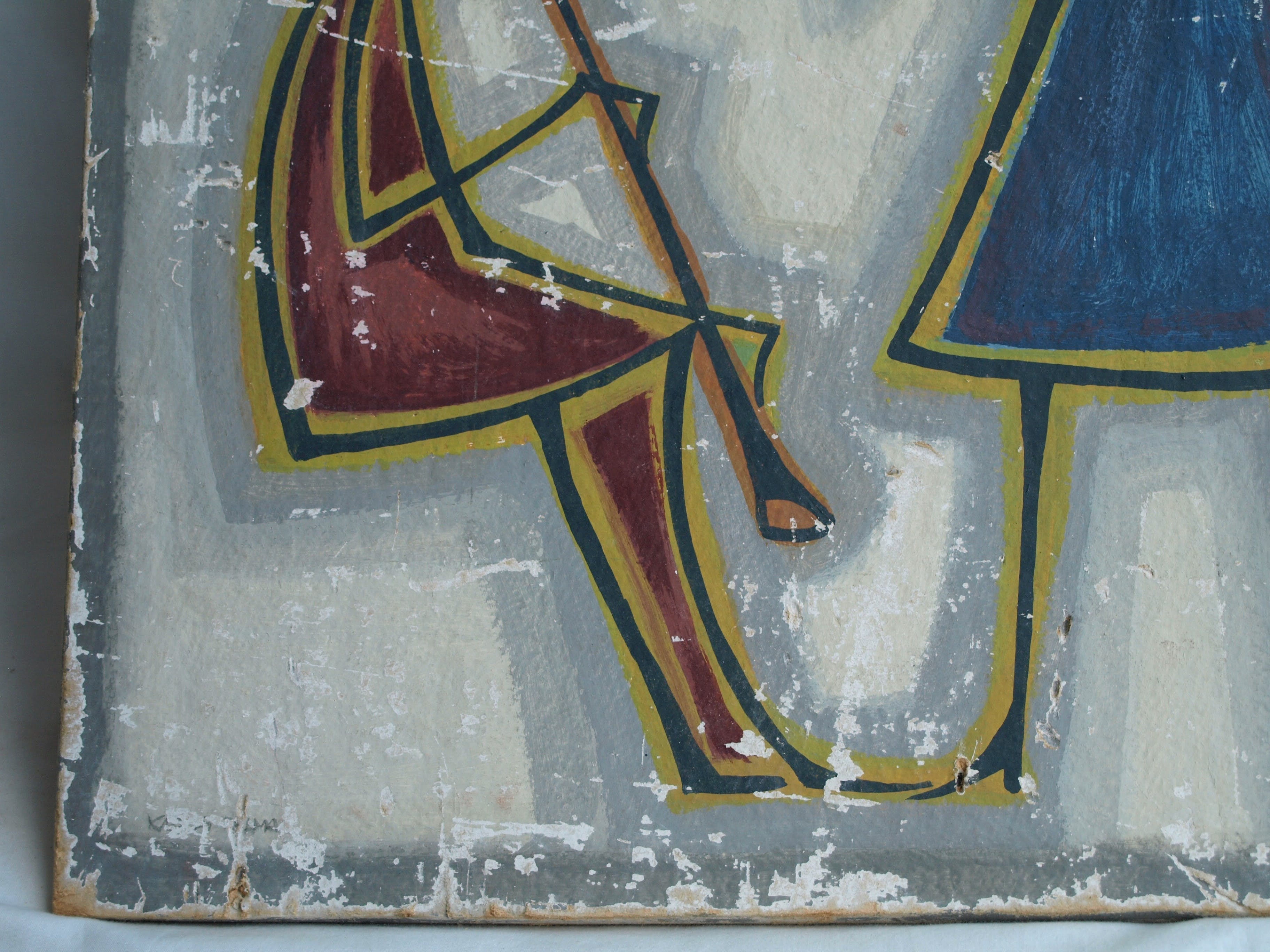 Klaas Pijlman - 2 werken – Muzikanten – acrylverf en goudverf - 1965 kopen? Bied vanaf 35!