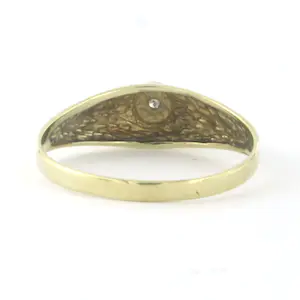 Gele BWG (333) ring bezet met diamant -ringmaat 17.75 (56) kopen? Bied vanaf 55!