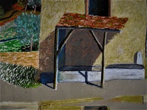 Erna van Mondfrans - Groot Pastel "Na de bui - Frankrijk " gesigneerd kopen? Bied vanaf 10!