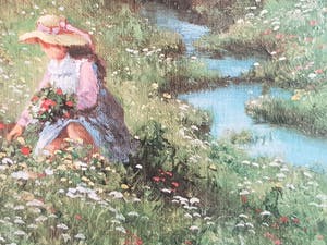 Gerhard Nesvadba - Meisje Plukt Bloemen - Gesigneerd kopen? Bied vanaf 55!