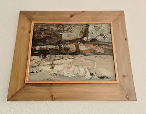 Dirk ten Hoedt - 1968 - galerie Siau Amsterdam - expressionistisch olieverf "vierkante wolken" kopen? Bied vanaf 20!