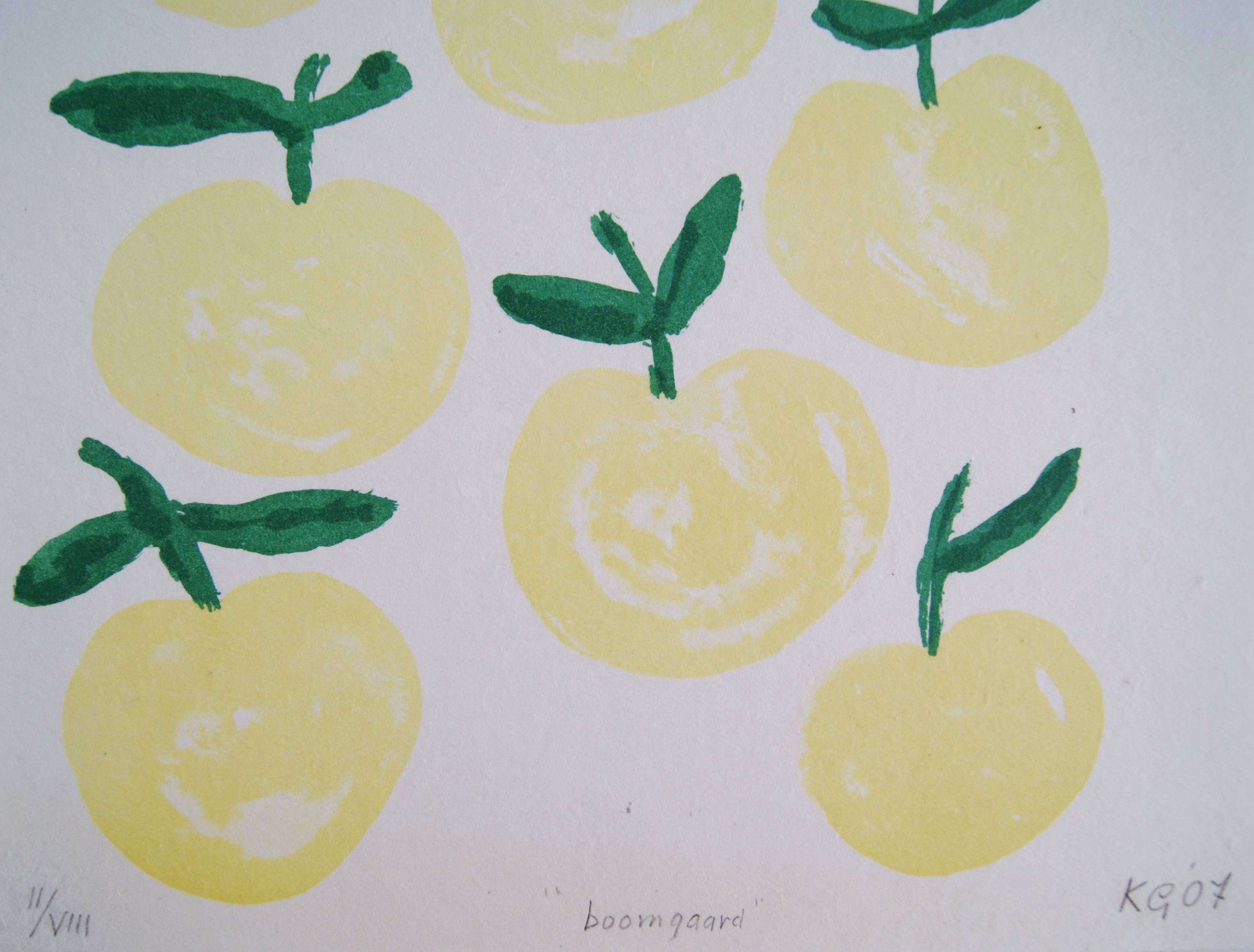 Klaas Gubbels - litho op handgeschept papier 'Boomgaard' - 2007 kopen? Bied vanaf 145!