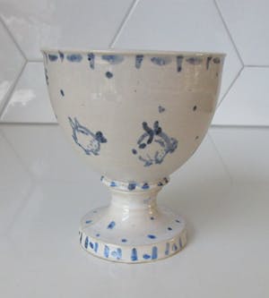 Sjoerd Jonkers - Twee Studio Keramische blauw witte bokalen kopen? Bied vanaf 30!