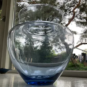 Andries Dirk Copier - Leerdam vaas - blauw/grijs kopen? Bied vanaf 25!