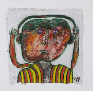 Shahid Parvez - Zeefdruk, Koptelefoon (op spieraam) kopen? Bied vanaf 35!