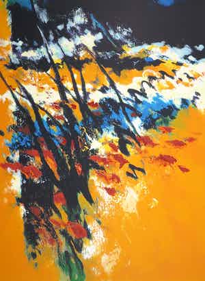 Mattie Schilders - Zeefdruk, Vormende hand van evolutie (Groot) verkocht voor € 35!