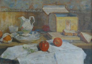 Adriaan de la Riviere - Stilleven met broodtrommel kopen? Bied vanaf 280!