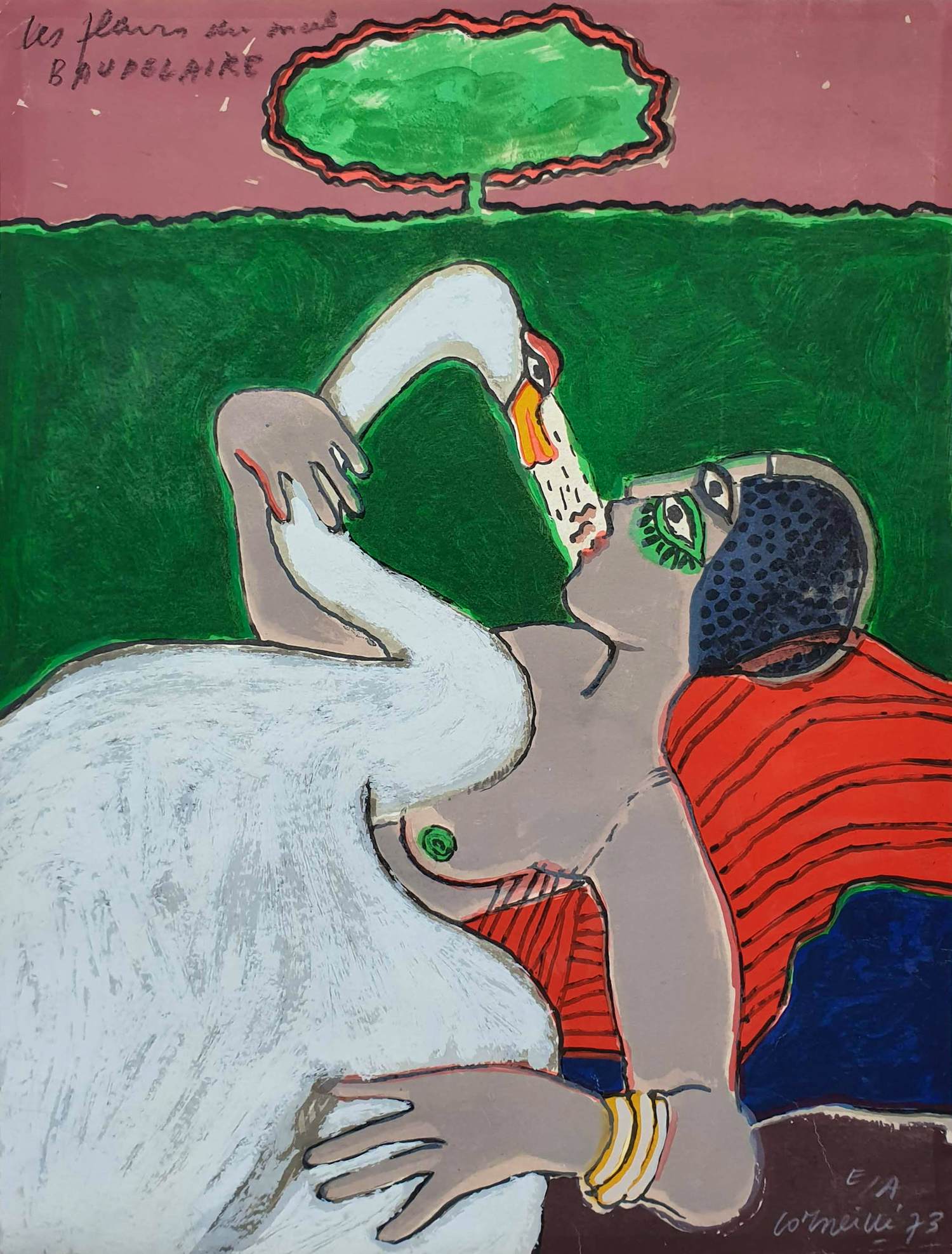 Corneille - Litho: 'Les fleurs du mal (Baudelaire)' (1973). verkocht voor € 265!