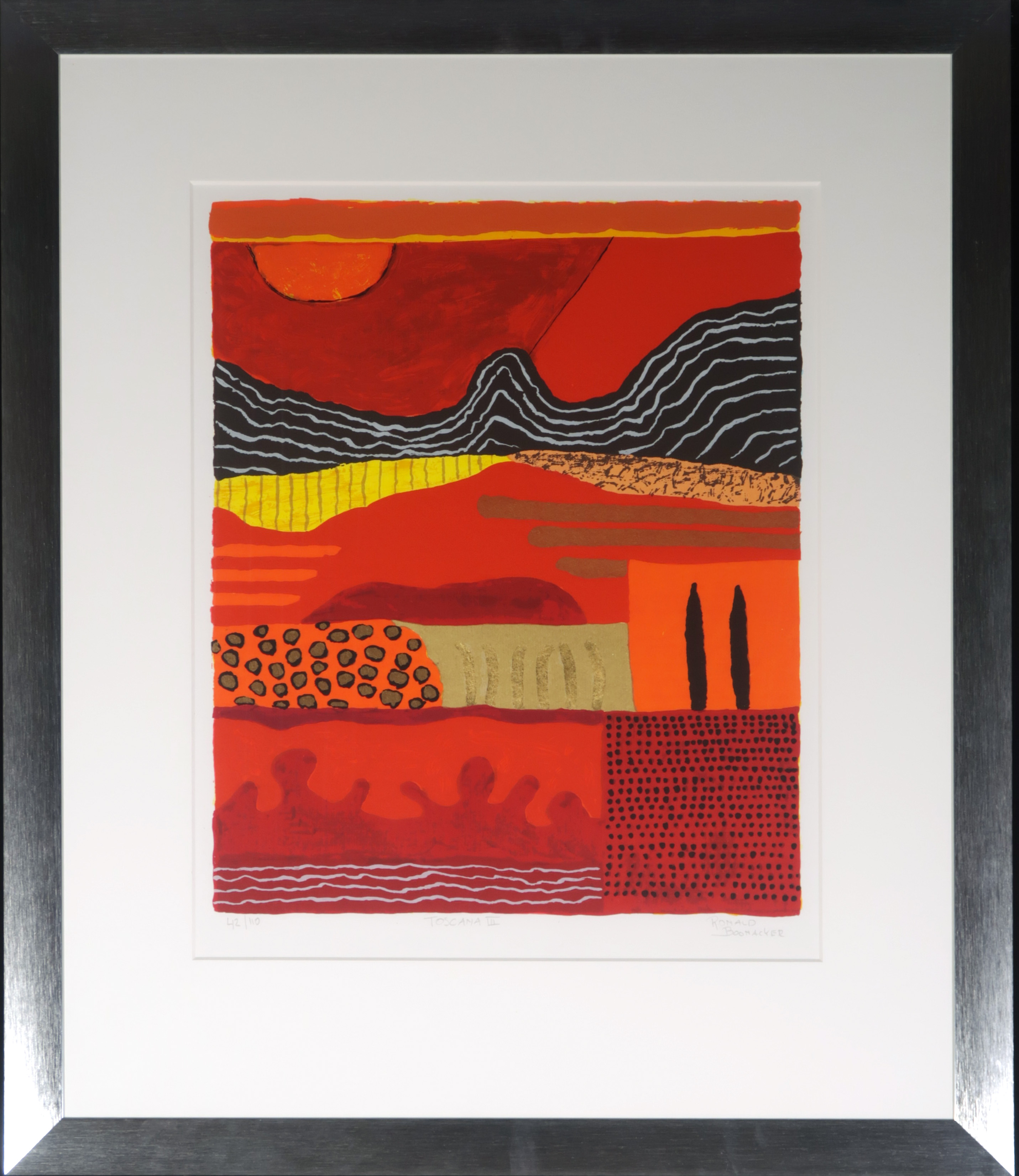Ronald Boonacker - Zeefdruk, Toscana III - Ingelijst verkocht voor € 60!