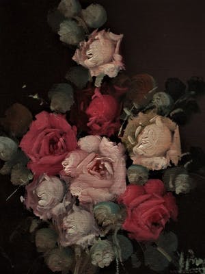 Niet of onleesbaar gesigneerd - Knap geschilderd Spaans impressionistisch olieverf stilleven Rozen - gesigneerd kopen? Bied vanaf 10!