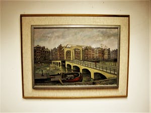 Ronald Terpstra - Sfeervol olieverf "Amsterdam de Magere Brug over de Amstel" gesigneerd kopen? Bied vanaf 60!
