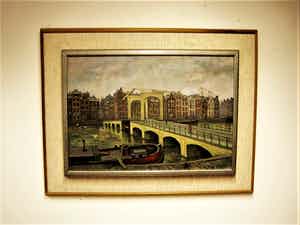 Ronald Terpstra - Sfeervol olieverf "Amsterdam de Magere Brug over de Amstel" gesigneerd verkocht voor € 60!