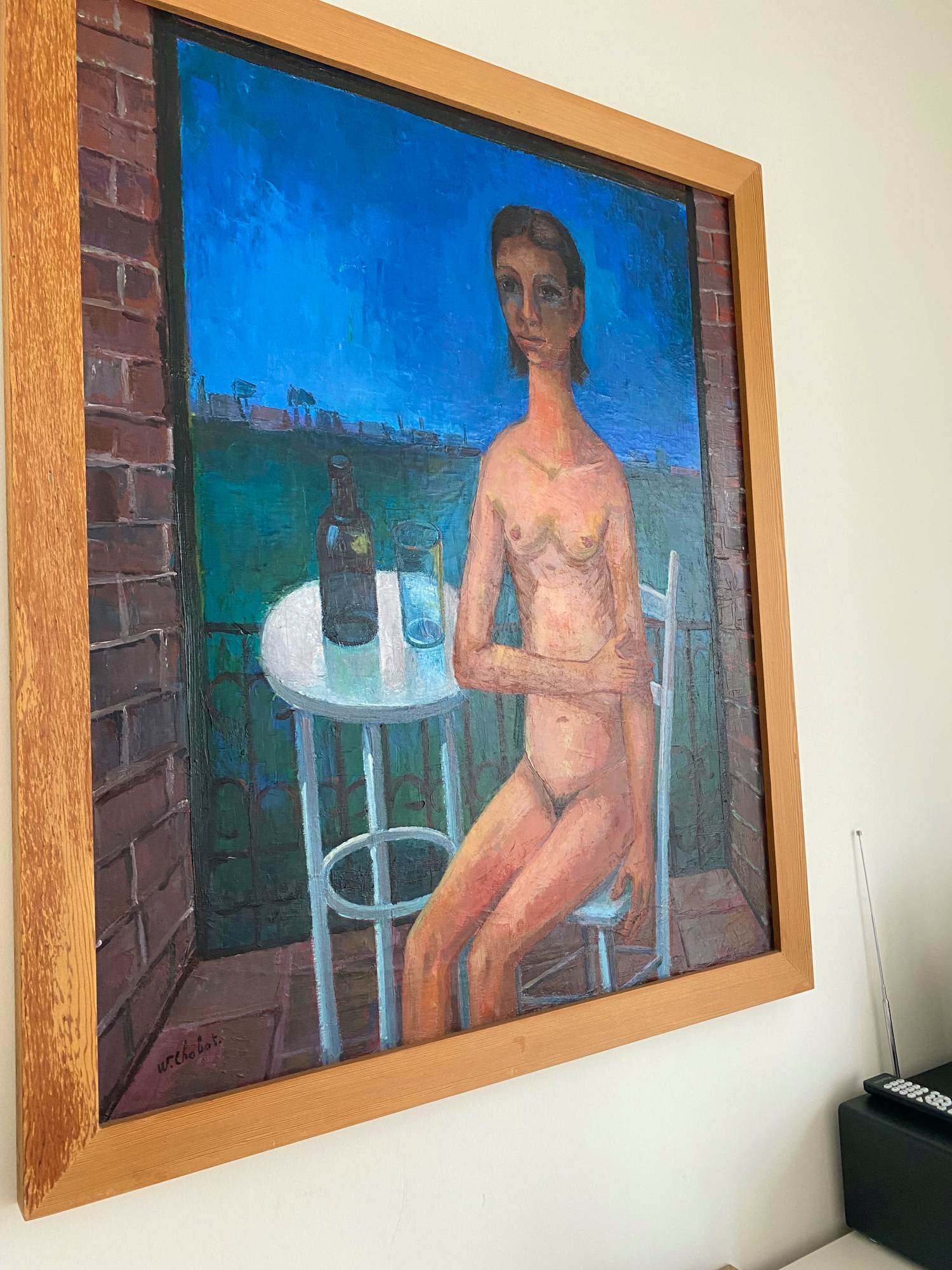 Willem Chabot - Meisje op balkon uitkijkend over Rotterdam kopen? Bied vanaf 750!