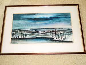 Jacques Mels - Aquarel - Winterlandschap verkocht voor € 50!