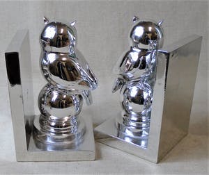 Niet of onleesbaar gesigneerd - 8 Zilverkleurige uilen Hollywood Regency Style kopen? Bied vanaf 10!