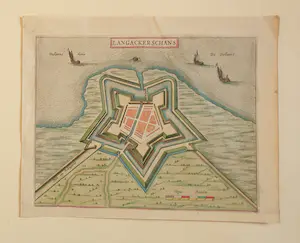 Joan Blaeu - Langakkerschans, Nieuweschans J. Blaeu Oude Gravure 1649 kopen? Bied vanaf 25!
