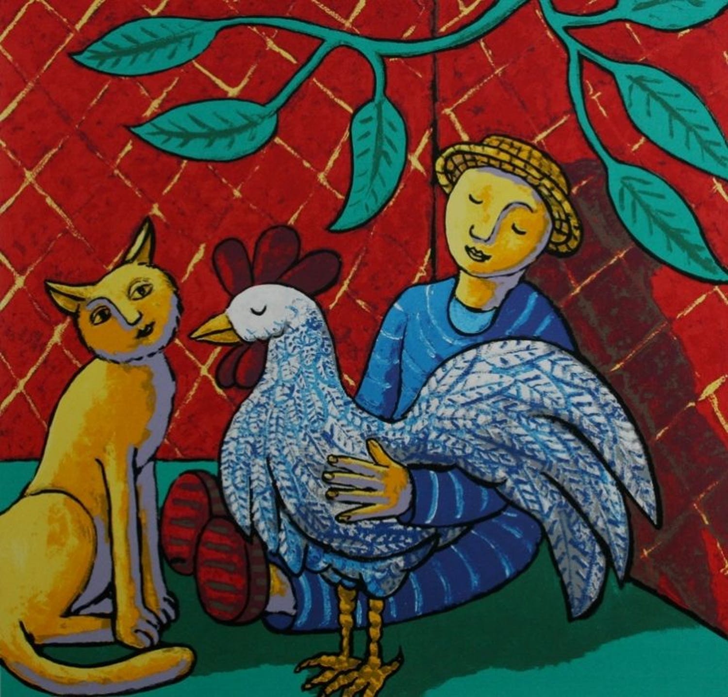 Jacques Tange Kleurenzeefdruk LITTLE FARMER Handgesigneerd. Verkocht