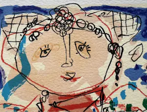 Kees Salentijn - mooie zeefdruk op geschept papier van een mens kopen? Bied vanaf 50!