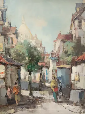 Charles Petit - Stadsgezicht Parijs met zicht op de Sacré-Cœur baseliek in Montmartre kopen? Bied vanaf 80!