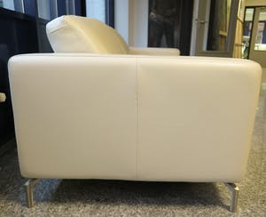 Natuzzi - Crème/Gebroken wit kleurige lederen tweezitsbank kopen? Bied vanaf 100!