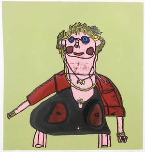 Ruth van der Neut - Linosnede, Zelfportret kopen? Bied vanaf 10!