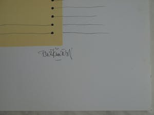 René Klinkers - Gemengde techniek , “4Kant met lijnen II” – gesigneerd kopen? Bied vanaf 25!