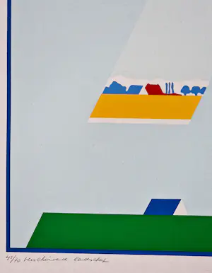 Han Jansen - grote geometrische zeefdruk "verschuivend landschap" - 70 exemplaren - gesign. kopen? Bied vanaf 39!