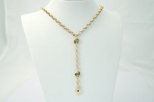2574 - Fraai geel-gouden dames Halssierraad met ankerschakels - 14krt kopen? Bied vanaf 400!
