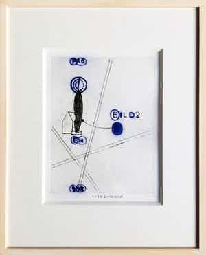 Reinier Lucassen - ets met aquarel ‘Bild 2’ - oplage I-IV - ingelijst. verkocht voor € 185!