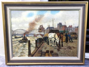 Gijsbertus van Overbeek - sleperspaarden op de Maaskade te Rotterdam kopen? Bied vanaf 500!