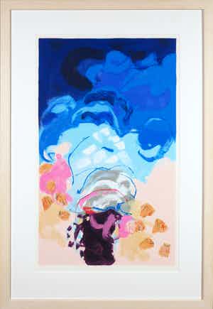 Henk van Vessem - Zeefdruk, Twenty Four Hours III - Ingelijst verkocht voor € 10!