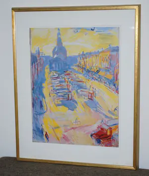 Johan Dijkstra - Gezicht op de Vismarkt Groningen - Koppermaandagprent 1997 - beperkte oplage kaufen? Bieten Sie von 125!