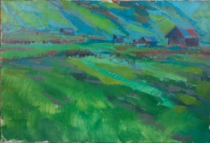 Dick van 't Wout - Olieverf op doek, Landschap I - Ingelijst kopen? Bied vanaf 100!