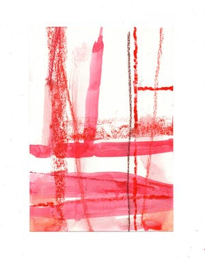 Paul Louis Van Den Bergh - Gemengde Techniek - "Red Grid III" - Gesigneerd kopen? Bied vanaf 40!