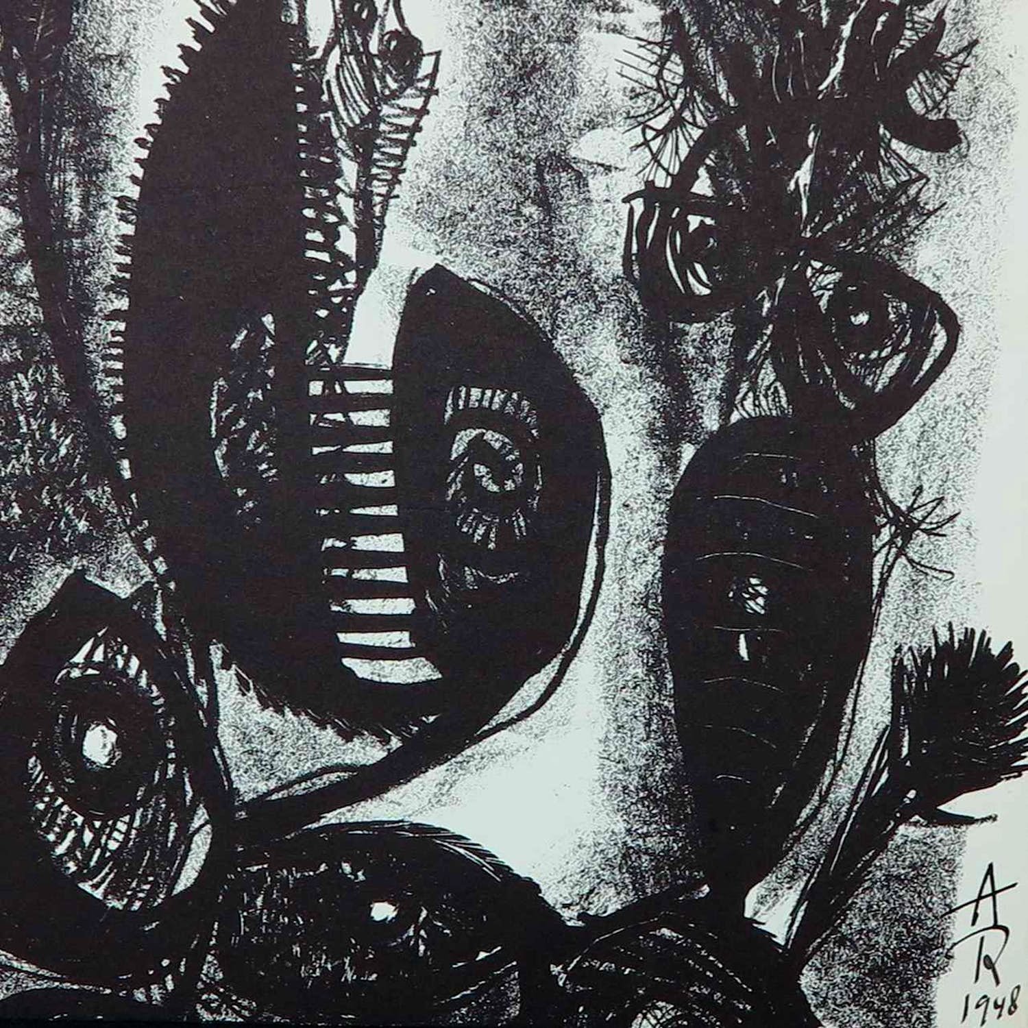 Anton Rooskens - Litho, Zonder titel verkocht voor € 100!