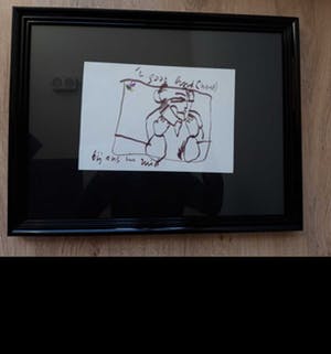 Herman Brood - tekening 't gaat hard, ingelijst kopen? Bied vanaf 170!