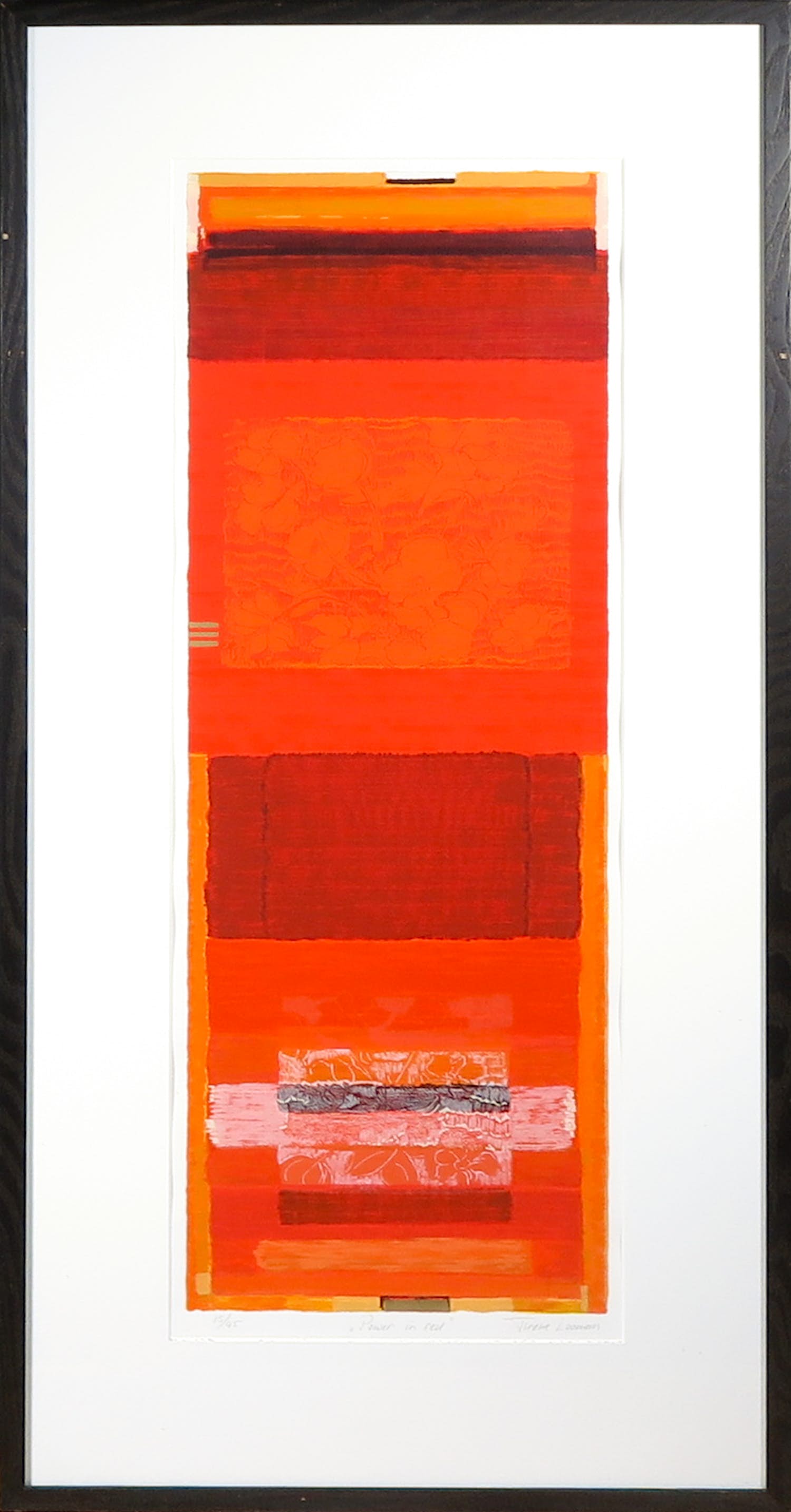 Tineke Looman - Zeefdruk, Power in Red - Ingelijst verkocht voor € 50!