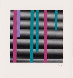 Isia Leviant - Drie handgesigneerde zeefdrukken: Geometrische Composities Op-Art I, II, III kopen? Bied vanaf 35!