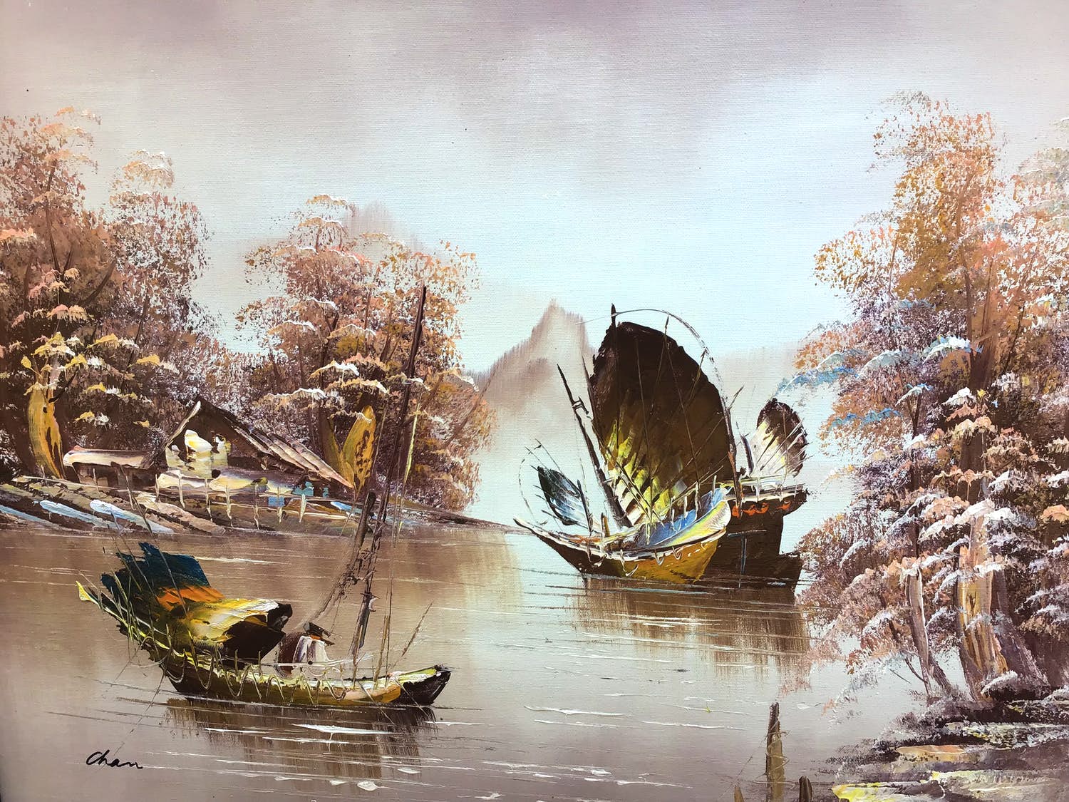 Niet of onleesbaar gesigneerd - Oosters landschap kopen? Bied vanaf 1!